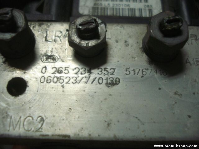 Unidad hidráulica del ABS Fiat Stilo 192 1.6 2005/05-2006/11 51767116 0051767116