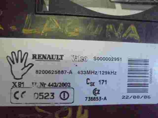 Lector de tarjeta de clave Renault Espace 8200625887A Valeo S000002951 736653A