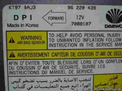 Sensor de impacto de airbag Daewoo 96220439 96 220 439 7088107 DPI KT97 8AJ3