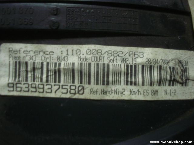 Cuadro de instrumentos Peugeot 406 2,0 16 5VXL 5DR-CBI 9639937580