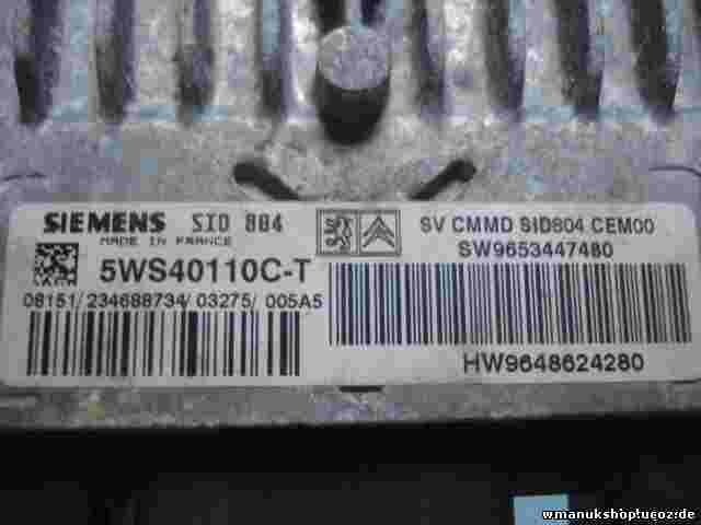 Centralita Citroen SW9653447480 9653447480 HW9648624280 9648624280 5WS40110C-T
