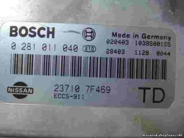 Centralita del motor Nissan Terrano 2.7D 23710 7F469 237107F469 0281011040