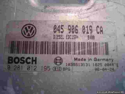 Centralita Skoda Fabia VW Polo Seat Ibiza 045906019CA EDC15P BOSCH 0281012195