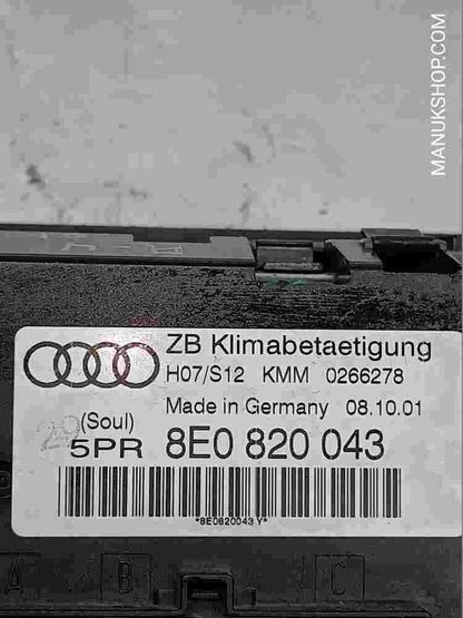 Climatizador Calefacción Audi A4 8E 8H 8E0820043 8EO820043 H07/S12 KMM 0266278