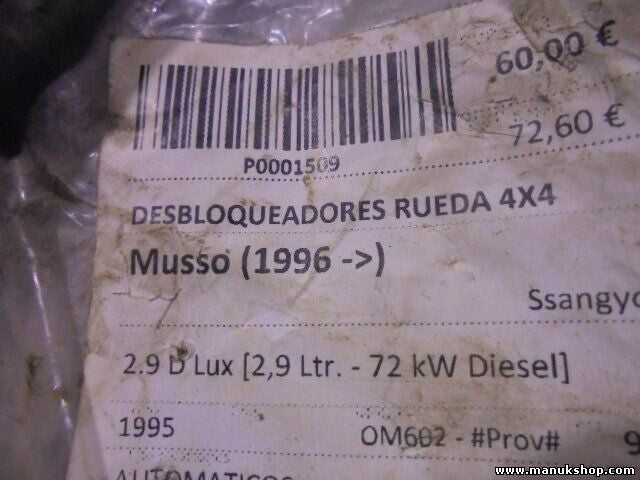 Desbloqueador rueda Ssangyong Musso FJ 2.9 TD