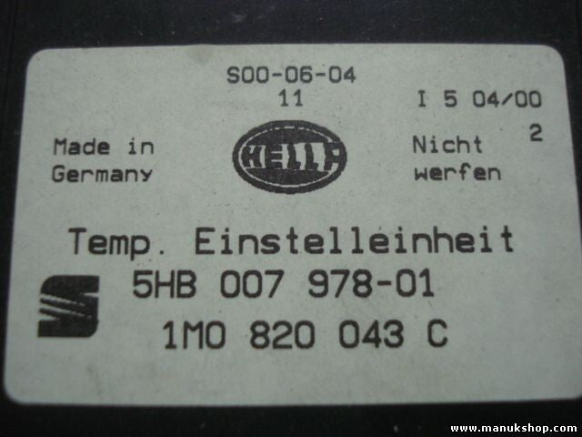 A/C System Seat Leon Toledo 5HB00797801 5HB 007 978-01 1M0820043C 1MO820043C