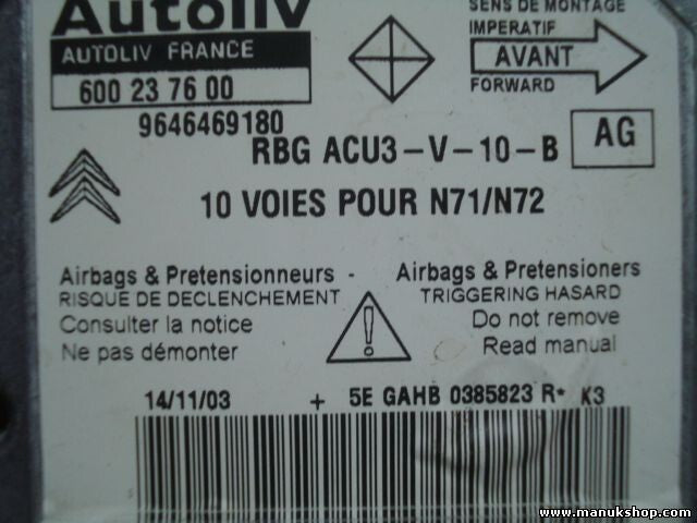 Airbag Centralita Citroen Xsara (AG) 96469180 600237600 600 23 76 00