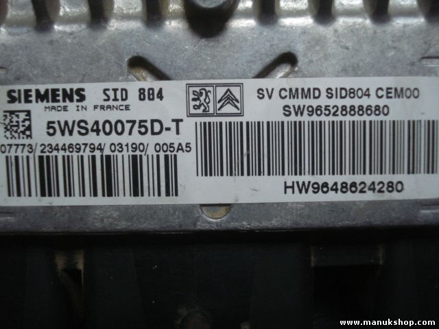 Centralita Citroen C3 C2 9652888680 HW9648624280 9648624280 SIEMENS 5WS40075DT