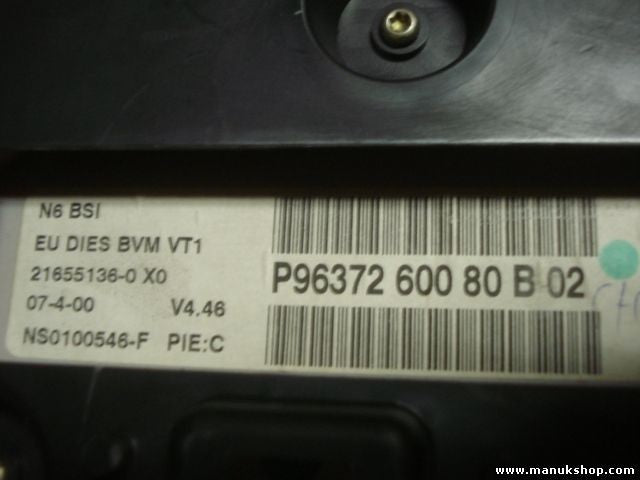 Cuadro de instrumentos Citroen Xsara P9637260080B02 N6 BSI NS0100546-F