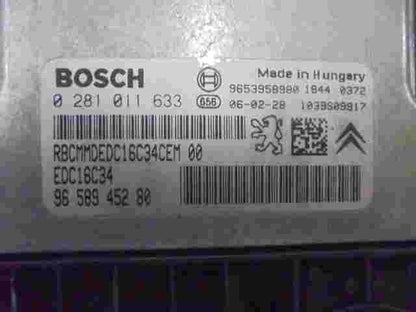 Centralita  Peugeot 407 1.6 9658945280 9653958980 EDC16C34 BOSCH 0281011633