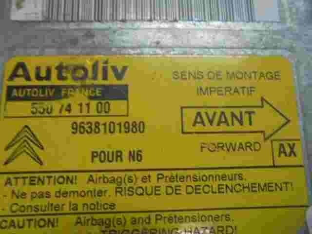 Sensor de impacto de airbag Citroen Xsara (AX) 9638101980 550741100