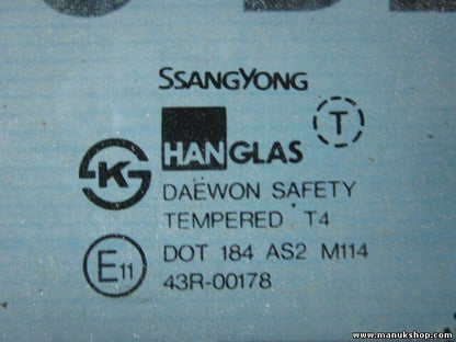 SsangYong Korando KJ 43R00178 triangolo vetro porta posteriore sinistra