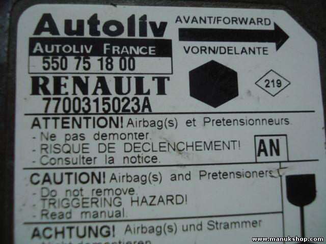 Sensor de impacto de airbag Renault 7700315023A 550751800 550 75 18 00
