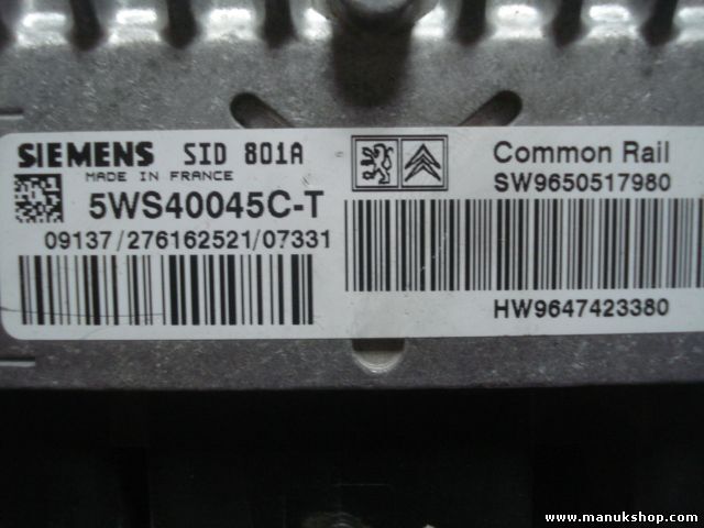 Centralina Peugeot 307 2.0 SW9650517980 9650517980 HW9647423380 5WS40045CT