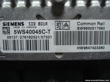Centralina Peugeot 307 2.0 SW9650517980 9650517980 HW9647423380 5WS40045CT