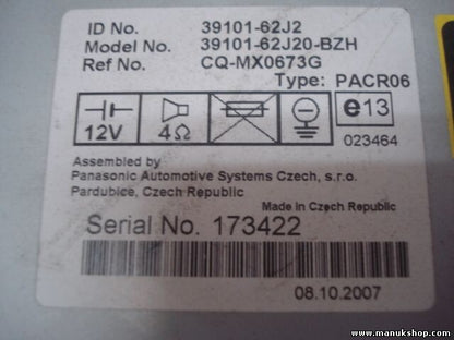 Radio CD Suzuki Swift III 05-09 39101-62J2 3910162J2 3910162J20BZH CQMX0673G