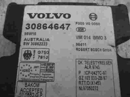 Control de la unidad de alarma inmovilizador módulo Volvo S40 30864647 99W16
