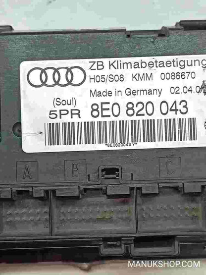 Climatizador Calefacción Audi A4 8E 8H 8E0820043 8EO820043 H05/S08 KMM 0086670