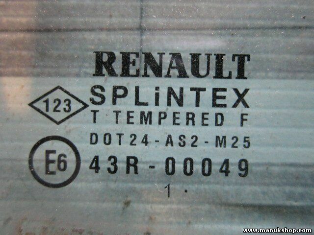 Cristal puerta delantera derecha  RENAULT Scenic RX4 43R00049 DOT24AS2M25 E6
