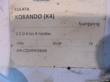 Culata SsangYong Korando 2.5D XD3P 79KW 1993 - 1997 K4 G1 204 AMC