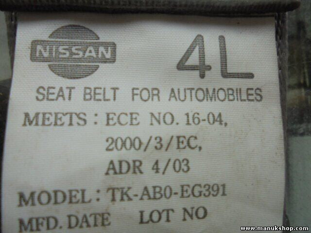 Cinturón de seguridad trasero izquierdo Nissan X-Trail TKAB0EG391 TK-AB0-EG391