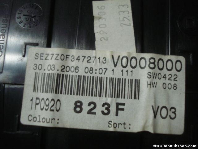 Cuadro de instrumentos Seat Altea Leon 1P0920823F VDO V0008000 110080280026