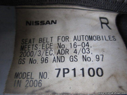 Cinturón de seguridad delantero derecho Nissan Pathfinder 7P1100