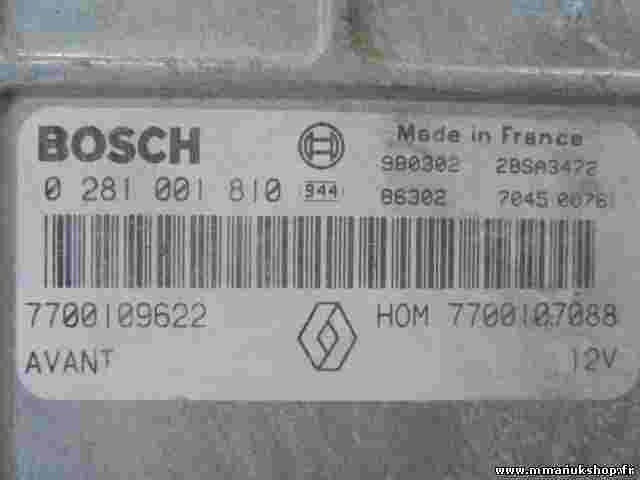 Centralita Renault Megane Scenic 7700109622 7700107088 HOM7700107088 0281001810