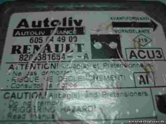 Sensore di impatto airbag Renault Kangoo AI 8200381654 A 8200381654A 605044900