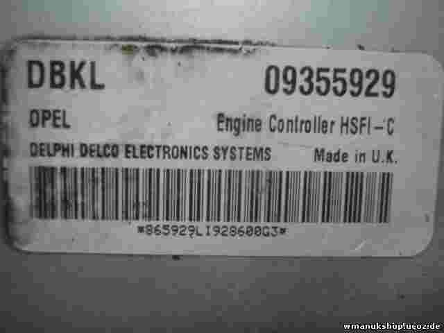 Centralina Opel Astra G Vectra B Zafira DBKL 09355929 DELPHI DELCO HSFI-C