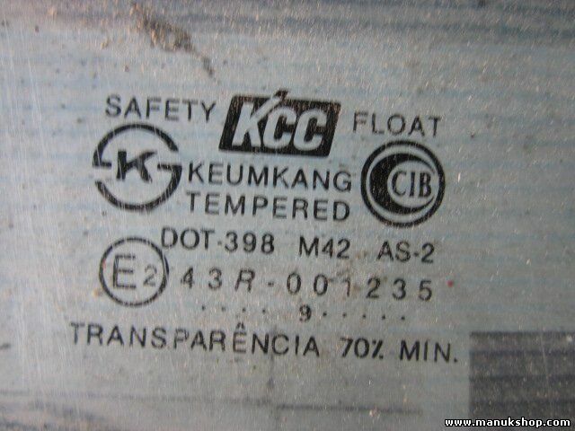 Vetro porta anteriore destra Hyundai Galloper 43R001235 DOT398 M42 AS2