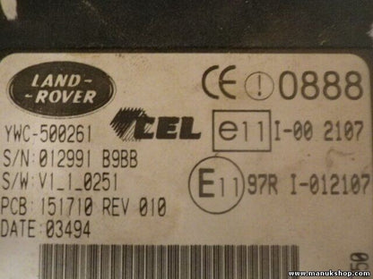Control de la unidad de alarma inmovilizador módulo Land Rover YWC500261 012991