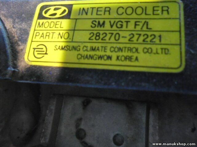 Radiador de intercooler Hyundai Santa Fe 2,0 CRDI 2001/08-2006/03 2827027221 