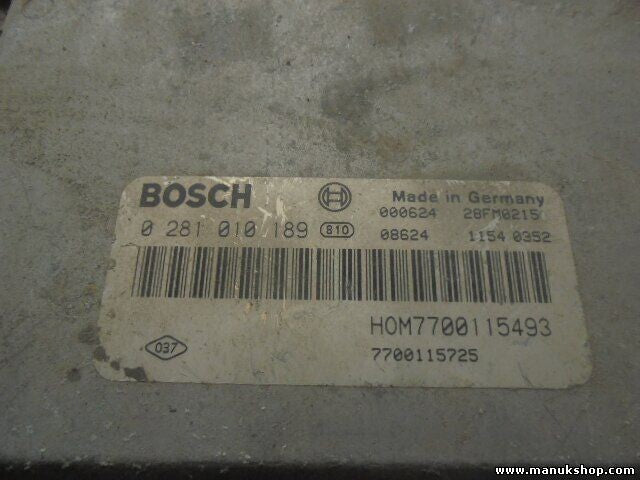 Centralita del motor Renault Megane 0281010189 H0M7700115493 7700115725