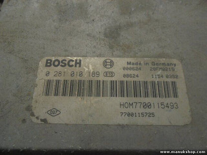 Centralita del motor Renault Megane 0281010189 H0M7700115493 7700115725