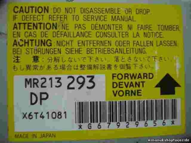 Sensore di impatto airbag Mitsubishi Galant MR213293 DP MR213 293 DP X6T41081