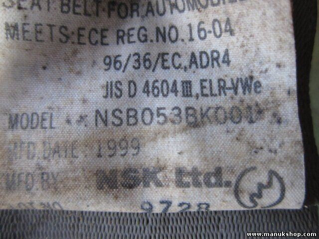 Cinturón de seguridad trasero derecho Suzuki Jimny NSB053BK001 NSB 053BK001