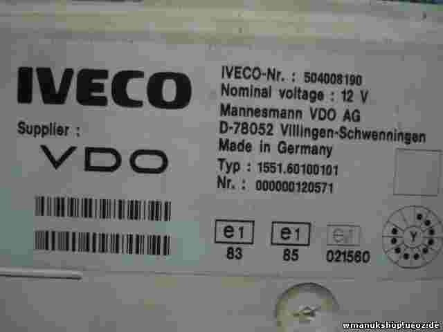 Quadro strumenti Iveco Daily 00-06 504008190 VDO 155160100101 D-78052
