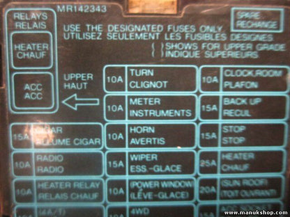 Caja de fusibles Mitsubishi Pajero 2,8td 1998 MR142343 MR 142 343