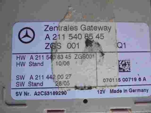 Centralita Puerta de enlace central Mercedes W211 VDO A2115408545 Q1 A2115408345