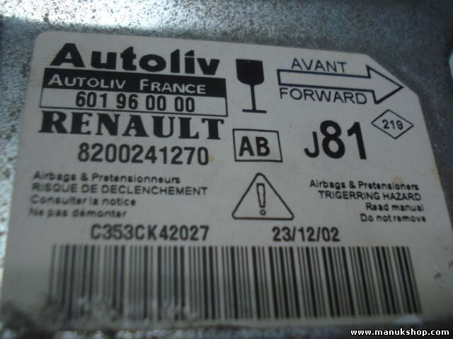 Sensor de impacto de airbag Renault Espace 4 IV (AB) 8200241270 601960000