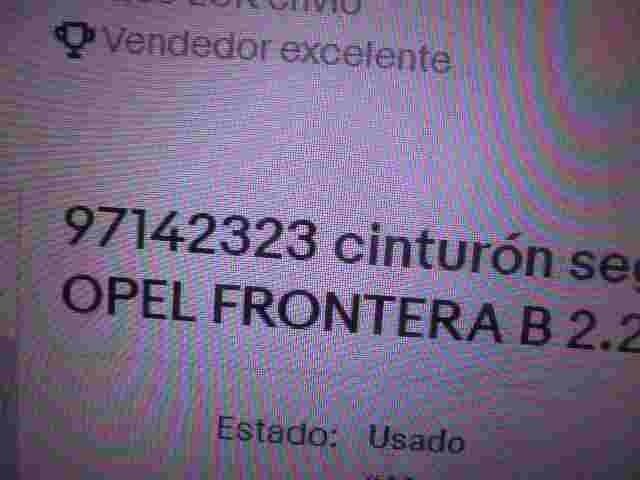Cinturón de seguridad trasero derecho Opel Frontera B 97142323