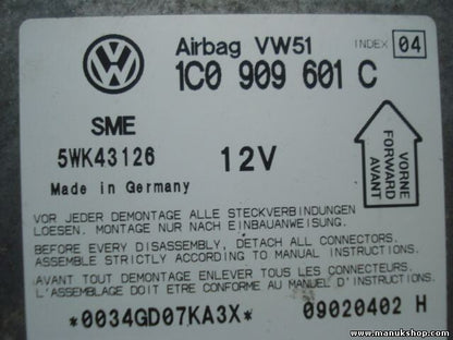 Sensor de impacto de airbag Skoda 1C0909601C INDEX 04 SIEMENS 5WK43126