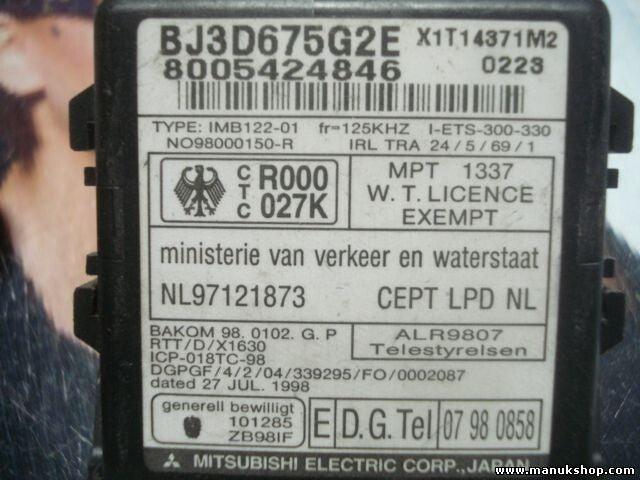 Control de la unidad de alarma inmovilizador módulo Mazda BJ3D675G2E NL97121873
