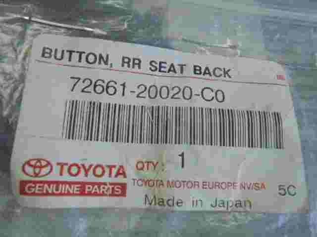 Button Rear Seat Back  Toyota Carina E 7266120020C0 72661-20020-C0