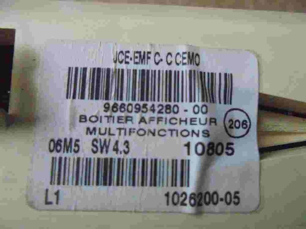 Pantalla del salpicadero  Peugeot 407 966095428000 9660954280-00 BORG 1026200-05