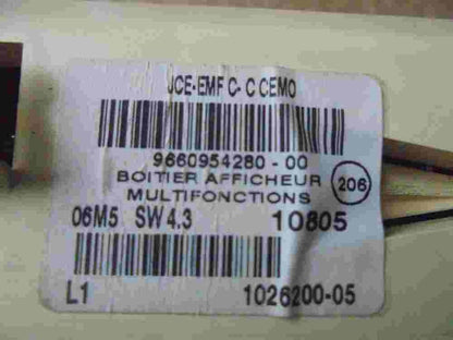 Pantalla del salpicadero  Peugeot 407 966095428000 9660954280-00 BORG 1026200-05