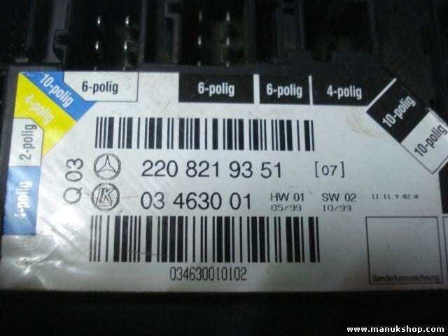 Ajuste de los asientos Mercedes-Benz S500 S600 2208219351 03463001 03 4630 01