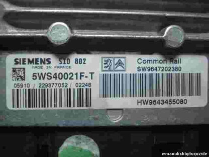 Centralita Citroen C2 C3 1.4 SW9647202380 9647202380 HW9643455080 5WS40021F-T