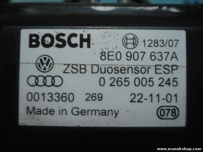 Sensor guiñada  Audi A4 B6 8E VW Passat 3BG 8E0 907 637 A 8E0907637A 0265005245